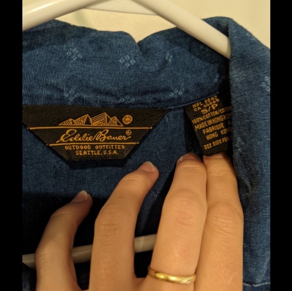 Vintage 80s Eddie Bauer denim dress sz S - Picture 3 of 7